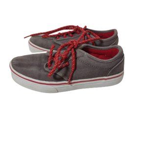 Vans Gray and Red Sneakers Youth Size 1